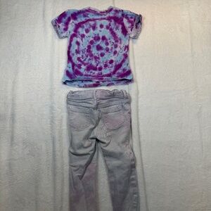 Old Navy Toddler Jeans Ballerina Size 3T Pink Child's Place Tie Dye T-Shirt